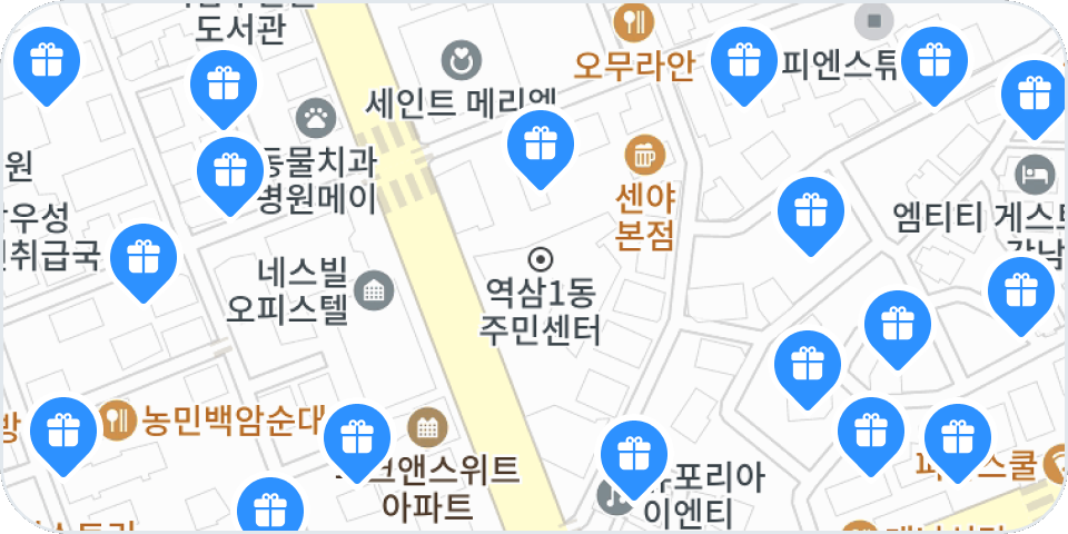 역삼동 모여쿠폰 지도